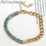 5Pcs Cubic Zirconia Chain Bracelet, Geometric Adjustable Tennis Women Bracelet