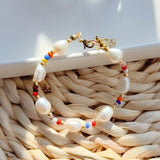 5Pcs Boho Beads Charm Bracelets Natural Freshwater Pearl Jewelry Gift Women