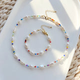 5Pcs Boho Beads Charm Bracelets Natural Freshwater Pearl Jewelry Gift Women