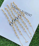 Boho Copper Oval Charms Chain Link Bracelet for Women