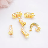 5Pcs Brass Enhancer Bails Cup & Peg Half Drilled Pearl Bead Pendant Setting