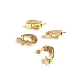 5Pcs Brass Enhancer Bails Cup & Peg Half Drilled Pearl Bead Pendant Setting