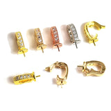 5Pcs Brass Enhancer Bails Cup & Peg Half Drilled Pearl Bead Pendant Setting