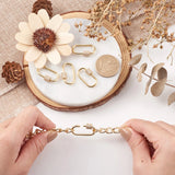 5Pcs Brass Clear CZ Screw Carabiner Lock Charms Oval Clasps DIY Necklaces