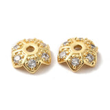 5Pcs Brass CZ Multi-Petal Bead Cap Cone Spacers for Bracelets