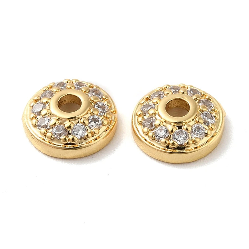 5Pcs Brass CZ Multi-Petal Bead Cap Cone Spacers for Bracelets