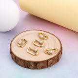 5Pcs CZ Carabiner Oval Lock Charms For DIY Necklaces Making 17.1x10.5x2mm
