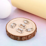 5Pcs CZ Carabiner Oval Lock Charms For DIY Necklaces Making 17.1x10.5x2mm