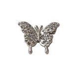 5Pcs Butterfly 3D Nail Art Charm Gold/Silver Zircon DIY Decoration