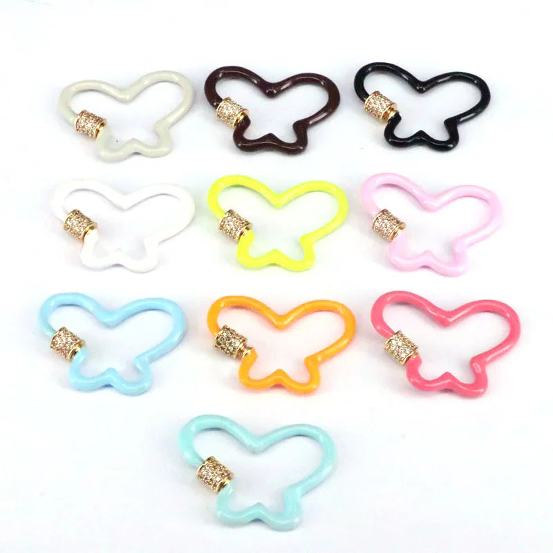 5Pcs Butterfly Enamel Clasps Jewelry Making Supplies