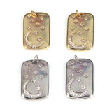 5Pcs CZ Micro Pave Crescent Moon Star Pendant