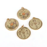 5Pcs CZ Micro Pave Round Pendant/Charm Cubic Zirconia Pendant/Charm