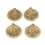 5Pcs CZ Micro Pave Round Pendant/Charm Cubic Zirconia Pendant/Charm