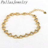 5Pcs CZ Star Heart Charm Link Chain Geometric CZ Bracelets
