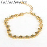 5Pcs CZ Star Heart Charm Link Chain Geometric CZ Bracelets