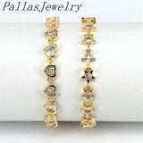 5Pcs CZ Star Heart Charm Link Chain Geometric CZ Bracelets