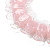 5Pcs Candy Striped Lampwork Beads Olive Red Pink Sweets