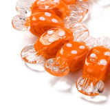 5Pcs Candy Striped Lampwork Beads Olive Red Pink Sweets