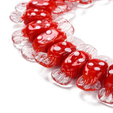 5Pcs Candy Striped Lampwork Beads Olive Red Pink Sweets