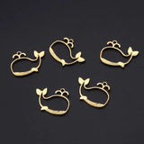 5Pcs Cartoon Whale Metal Frame Pendant UV Resin Jewelry DIY