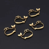 5Pcs Cartoon Whale Metal Frame Pendant UV Resin Jewelry DIY