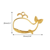 5Pcs Cartoon Whale Metal Frame Pendant UV Resin Jewelry DIY