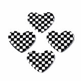 5Pcs Heart Shape Charms Grid Plaid Pendants for DIY Jewelry Making