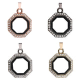 5Pcs Charm Heart,Squre Glass Living Memory Locket Pendant Craft Jewelry Making