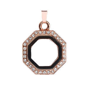 5Pcs Charm Heart,Squre Glass Living Memory Locket Pendant Craft Jewelry Making