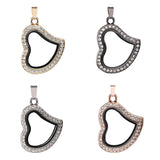 5Pcs Charm Heart,Squre Glass Living Memory Locket Pendant Craft Jewelry Making