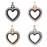 5Pcs Charm Heart,Squre Glass Living Memory Locket Pendant Craft Jewelry Making