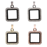 5Pcs Charm Heart,Squre Glass Living Memory Locket Pendant Craft Jewelry Making