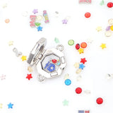 5Pcs Charm Heart,Squre Glass Living Memory Locket Pendant Craft Jewelry Making