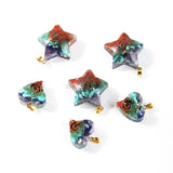 5Pcs Seven Chakra Healing Heart Pendant Necklace Crystal Gravel Stone