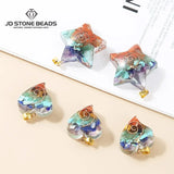 5Pcs Seven Chakra Healing Heart Pendant Necklace Crystal Gravel Stone