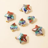 5Pcs Seven Chakra Healing Heart Pendant Necklace Crystal Gravel Stone