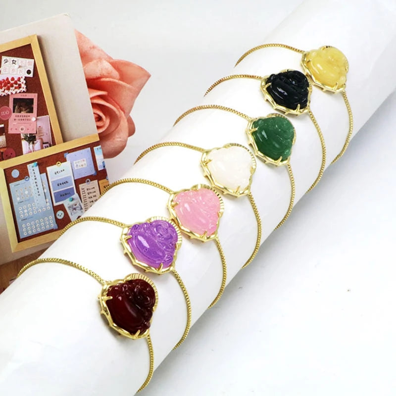 5Pcs Colorful Jade Buddha Bracelet for Women