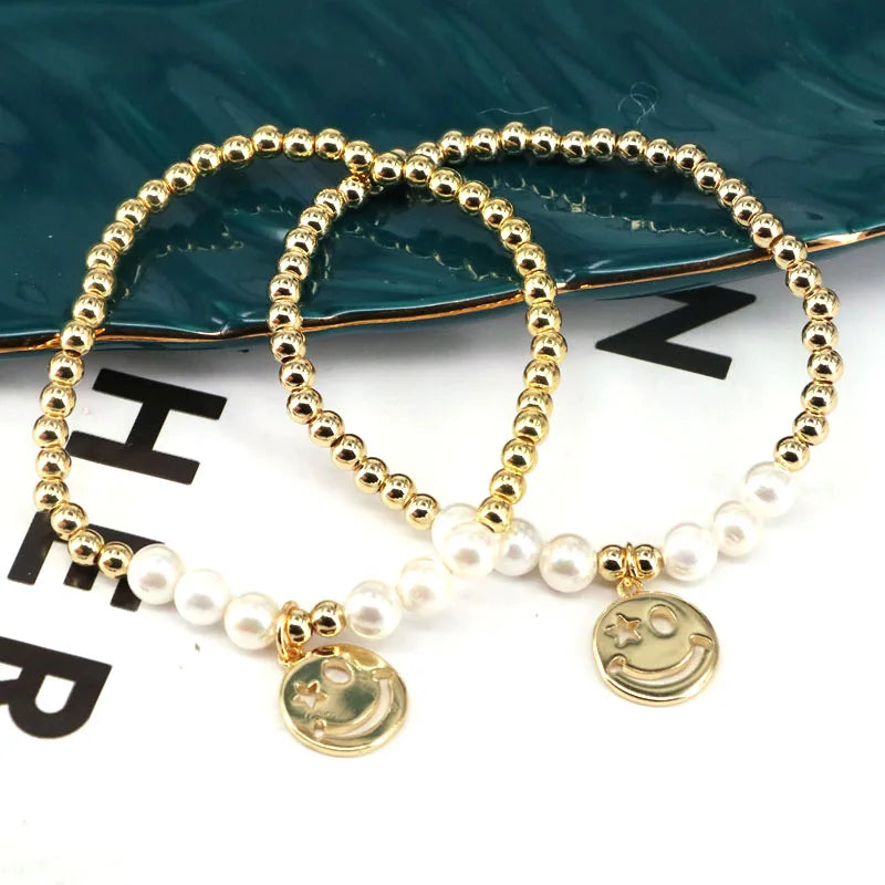 5Pcs Smiling Face Pendant Bracelet For Women DIY Jewelry