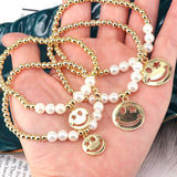 5Pcs Smiling Face Pendant Bracelet For Women DIY Jewelry