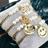 5Pcs Smiling Face Pendant Bracelet For Women DIY Jewelry