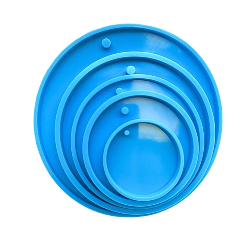 Circle Keychain Epoxy Resin Molds Pendant Charm Round Casting Resin