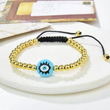 5Pcs Lucky Eye Round Bead Enamel Charm Bracelets Men Women Jewelry
