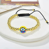5Pcs Lucky Eye Round Bead Enamel Charm Bracelets Men Women Jewelry