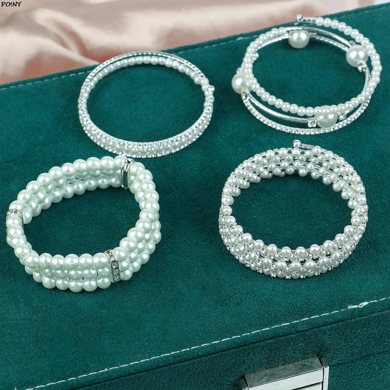 5Pcs Freshwater Pearl Line Bracelet Women's Gift Jewelry