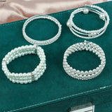 5Pcs Freshwater Pearl Line Bracelet Women's Gift Jewelry