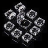 5Pcs Clear Crystal Ring Boxes Jewelry Packaging Box Acrylic Transparent Wedding
