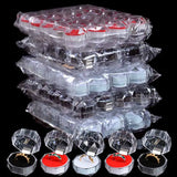 5Pcs Clear Crystal Ring Boxes Jewelry Packaging Box Acrylic Transparent Wedding