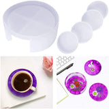 5Pcs Coaster Molds Set with Storage Box for Resin Crafts