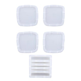 5Pcs Coaster Rack Mold Square Round Oval Tray Mold Epoxy Mold