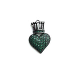 5Pcs CZ Pave Crown Heart Charms Plated Pendant For Jewelry Making